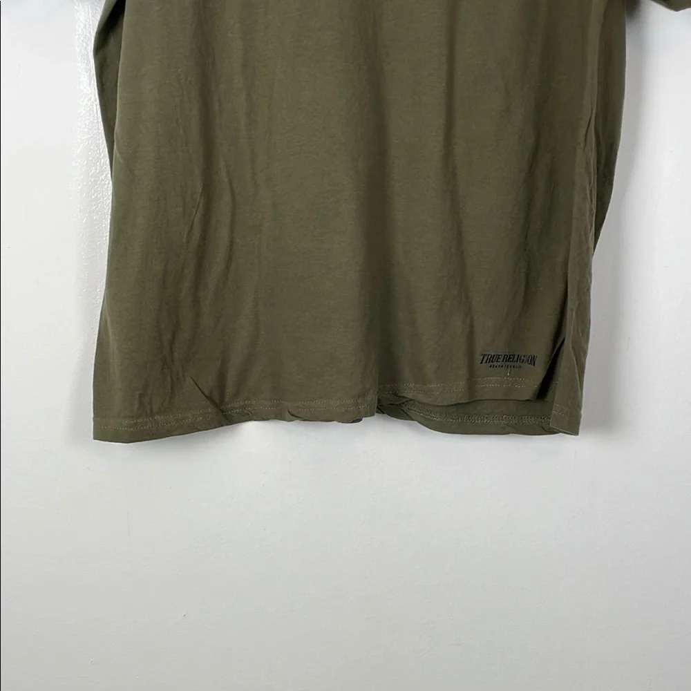 True Religion Men's XL Short Sleeve Pullover Stretch Casual Olive Green T-Shirt